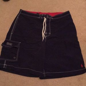 Men’s Polo Ralph Lauren swim trunks, navy blue